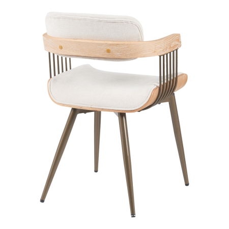 Fotoliu Camen metal bronz-alb-spălat lemn-bej material textil 53x49.5x75.5cm [2]