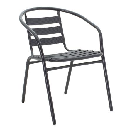 Seturi - Masă de grădină Valor-Tade set de 5 buc.  metal negru-sticlă 110x60x70cm