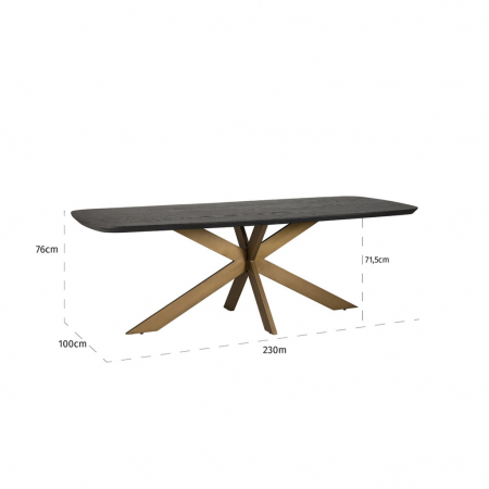 Masa dining CAMBON  maro/negru lemn 230X100cm - Richmond Interiors [3]
