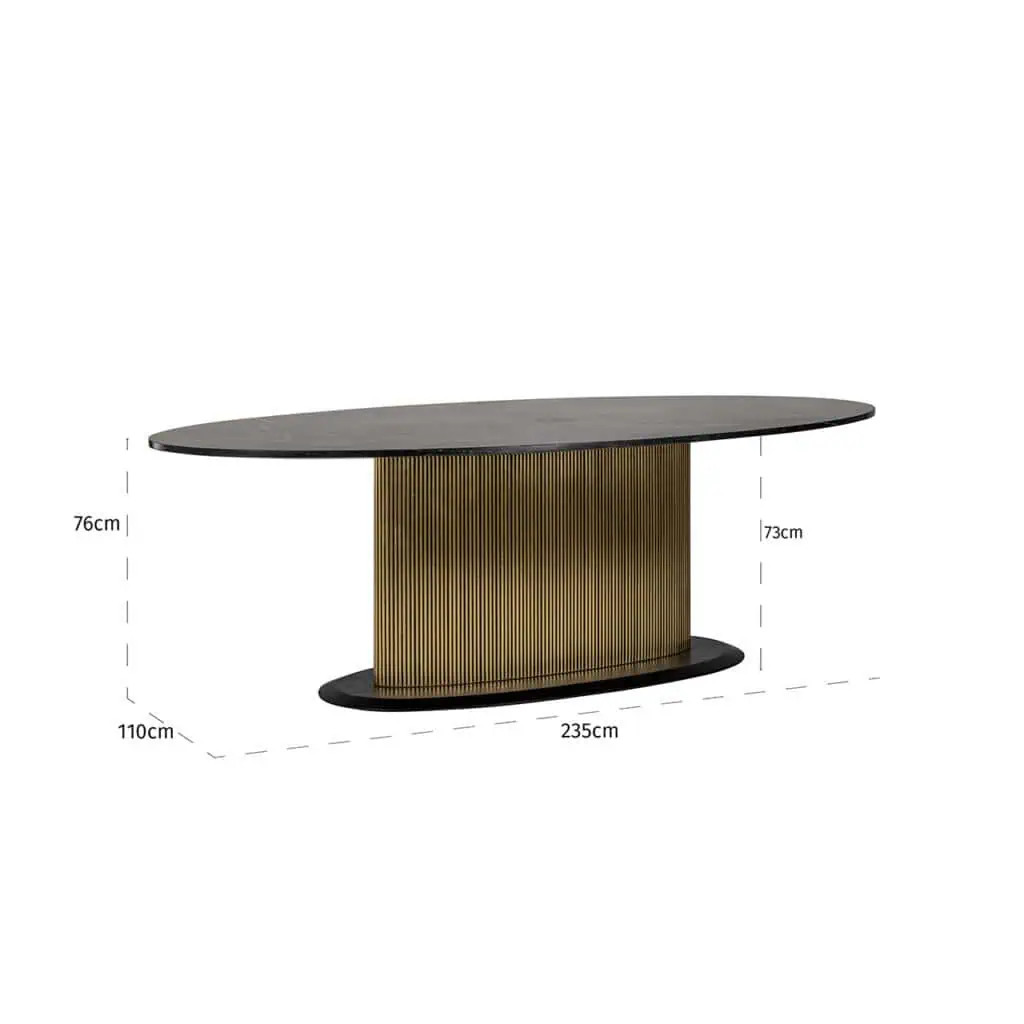 Masa dining IRONVILLE (NEGRU AURIU), 235CM [2]