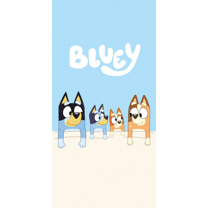 Prosop de plaja Bluey Familly, 70x140 cm, 100% Bumbac [1]