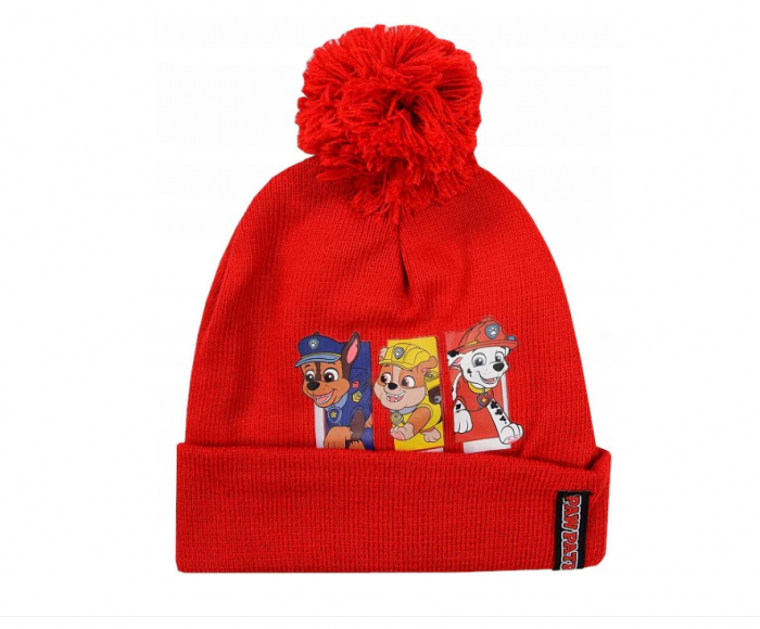 Caciula pentru copii Paw Patrol cu ciucure, Rosu, 100% Acril [1]