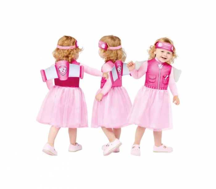 Costum Paw Patrol Skye cu banderola si aripi, Roz (Patrula Cățelușilor) [2]