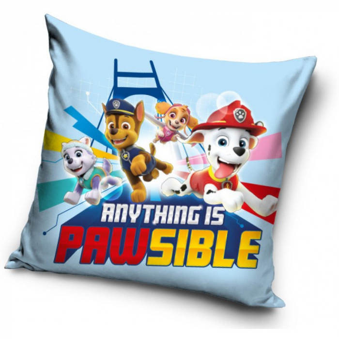 Fata de pernă Paw patrol 40x40 cm, 100% Poliester, Inchidere cu Fermoar [1]