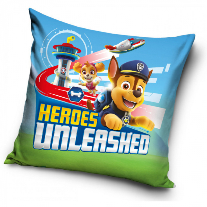 Fata de pernă Paw patrol 40x40 cm, 100% Poliester, Inchidere cu Fermoar [1]