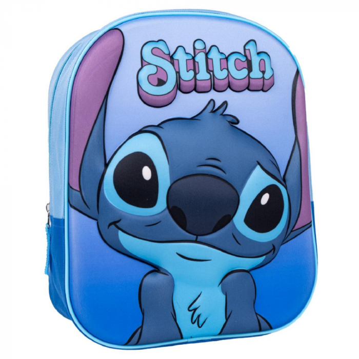 Ghiozdan Disney Lilo and Stitch 3D, Albastru, 31cm, 67% polyester + 33% EVA [1]