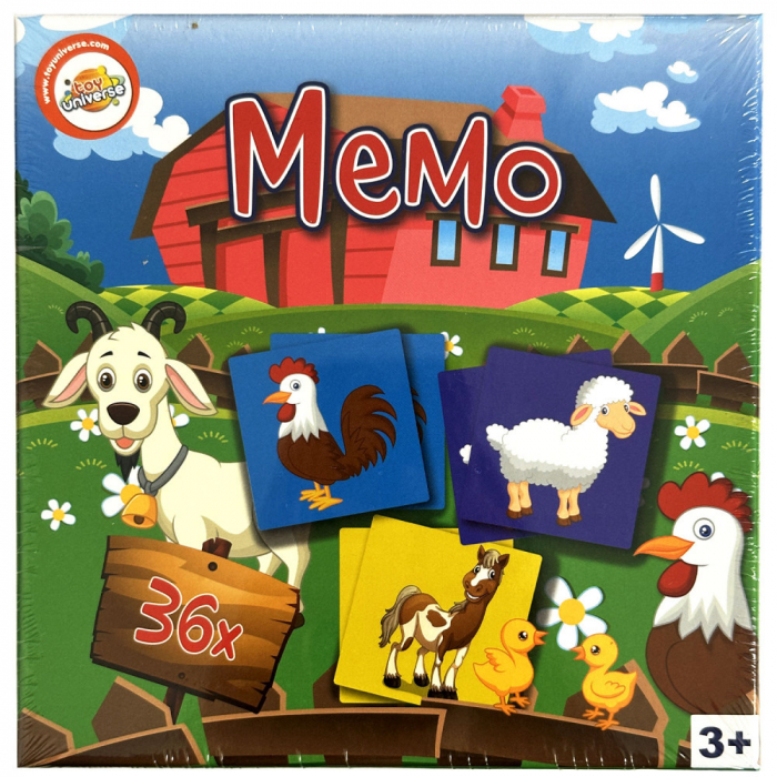 Joc de memorie MEMO Ferma animalelor, 36 piese, 17x17cm, 3+ ani [1]
