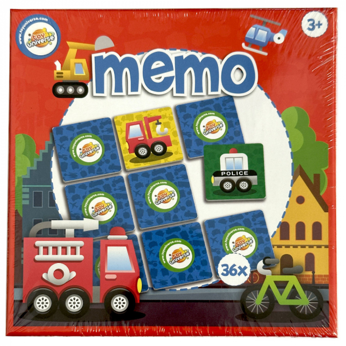 Joc de memorie MEMO pentru vehicule, 36 piese, 17x17cm, 3+ ani [1]