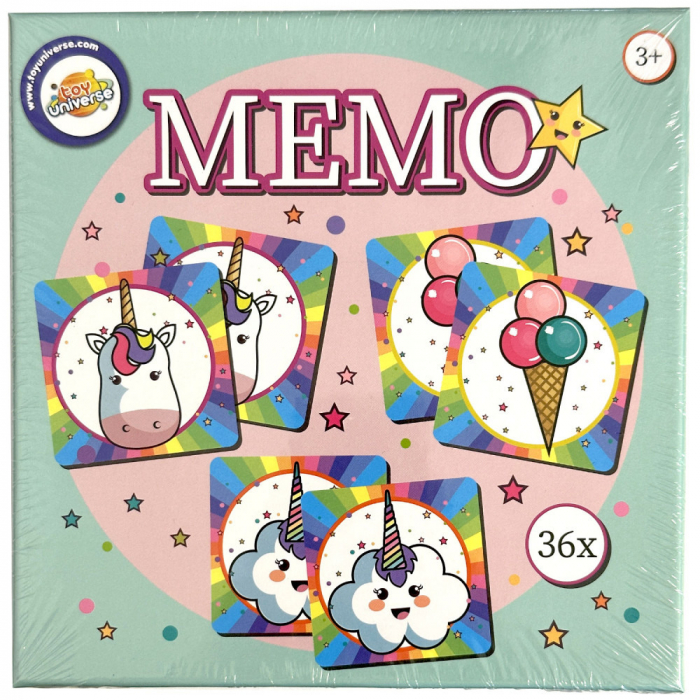 Joc de memorie MEMO Rainbow, 36 piese, 17x17cm, 3+ ani [1]