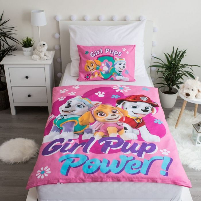 Lenjerie de pat Paw Patrol Girl Power, 2 Piese, 100×135 cm, 40×60 cm, 100% Bumbac [2]
