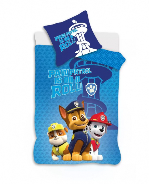 Lenjerie de pat Paw Patrol Roll, 2 Piese, 100×135 cm, 40×60 cm  100% Bumbac [1]