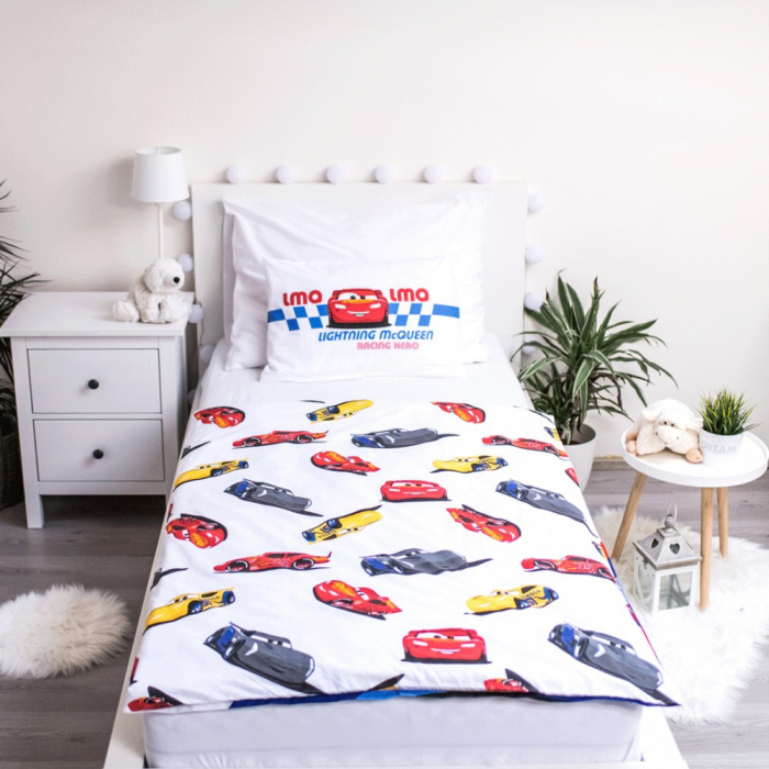 Lenjerie de pat Disney Cars Racing Hero 100×135 cm, 40×60 cm, 100% Bumbac [3]