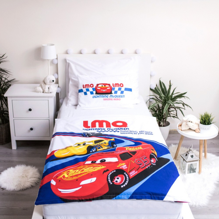 Lenjerie de pat Disney Cars Racing Hero 100×135 cm, 40×60 cm, 100% Bumbac [2]