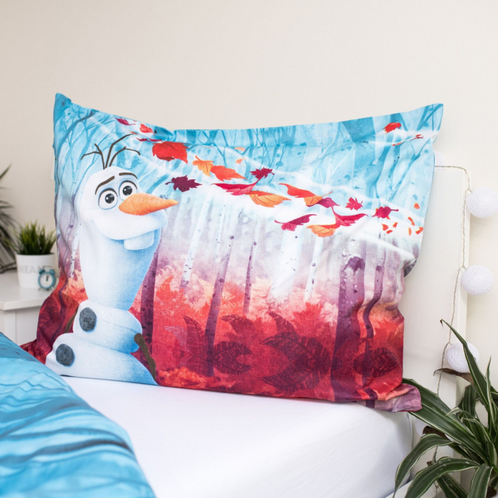 Lenjerie de pat Disney Frozen Ana si Elsa, 2 Piese, 140×200 cm, 70x90, 100% Bumbac [3]