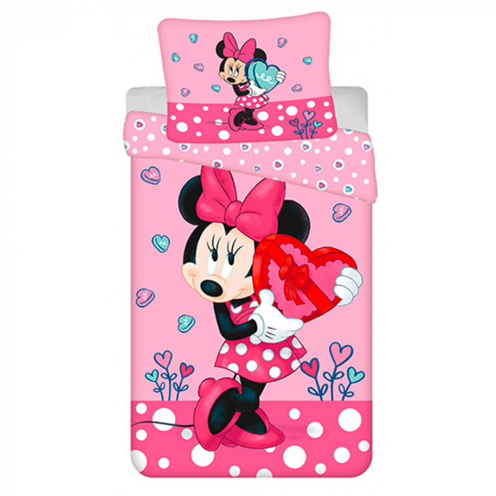 Lenjerie de pat Disney MinnieLenjerie de pat Disney Minnie, 2 Piese,  140×200 cm, 70×90 cm, 100% Bumbac [1]