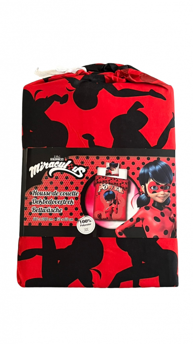 Lenjerie de pat Miraculous Ladybug Girl Power, 2 Piese, 140x200 cm, 63×63 cm, 100% Microfibra [2]