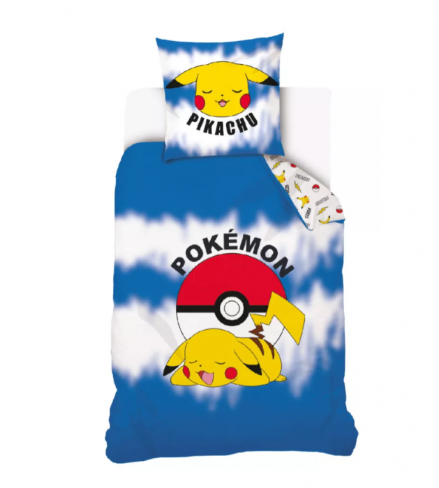 Lenjerie de pat PokémonLenjerie de pat Pokémon Little Ones, 2 Fete, 2 Piese, 140×200 cm, 70×90 cm, 100% Bumbac, Calitate High Class [1]