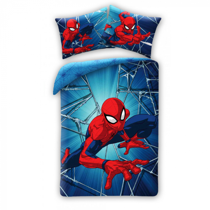 Lenjerie de pat Spiderman Dynamic, 2 Piese, 140×200 cm, 70×90 cm, 100% Bumbac [1]