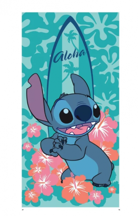 Prosop de baie Disney Lilo and Stitch Surf, 70x140cm,100% Poliester  (Uscare rapidă) [1]