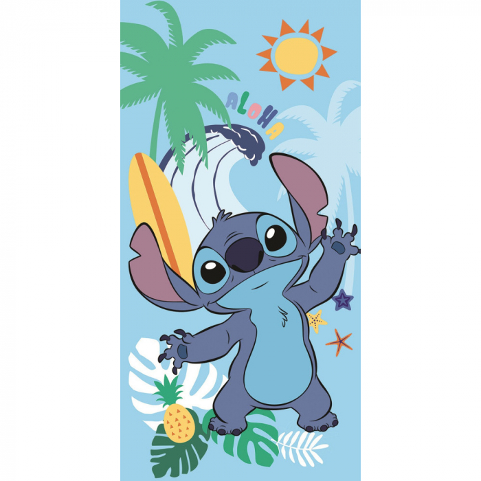 Prosop de plajă  Disney Lilo and Stitch, Albastru, 70x140 cm, 100% Bumbac [1]
