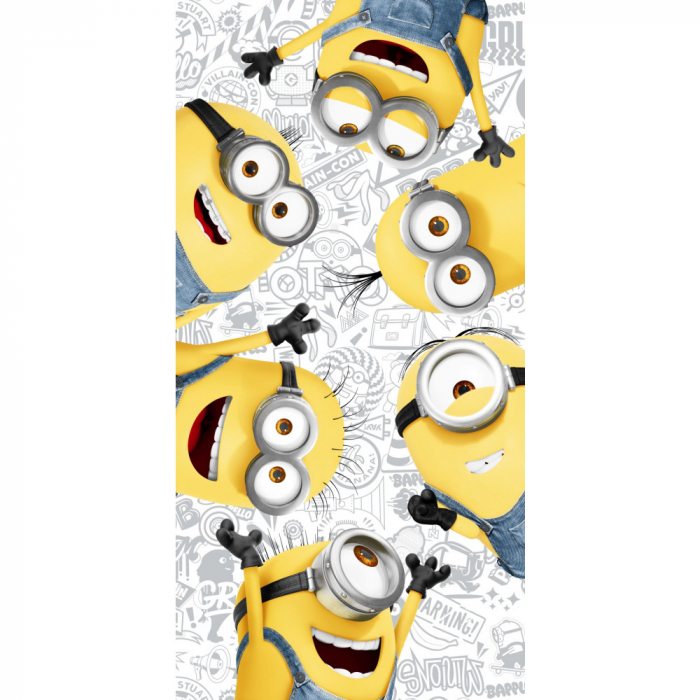 Prosop de plajă Minions Lively, Multicolor,  70x140 cm, 100% Bumbac [1]