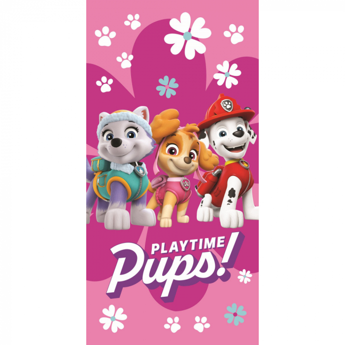 Prosop de plajă Paw Patrol Playtime, Roz, 70x140 cm, 100% Bumbac [1]
