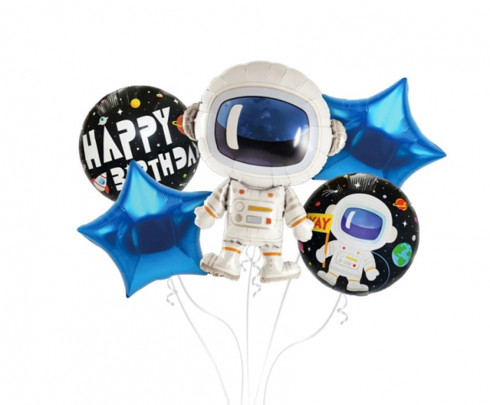 Space Astronaut Foil Balloon Set, 5 pieces, multicolor [1]