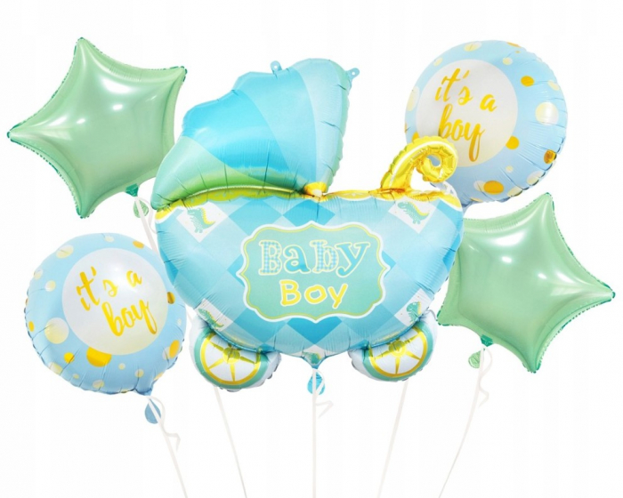 Set of foil balloons Baby Boy, 5 pieces, Multicolor [1]