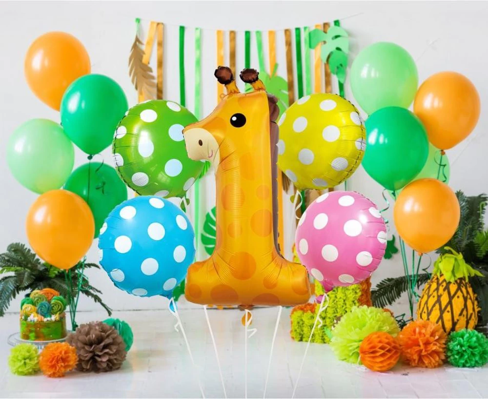 Giraffe balloon set, 1 year, 5 pieces, Multicolor [2]