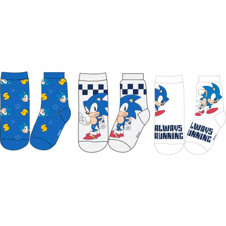 Accessories - Set 3 perechi Sosete pentru copii Sonic the Hedgehog