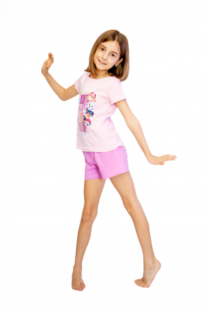 Disney nightwear - Pijama copii, cu maneca scurta, Paw Petrol 100% bumbac, Roz