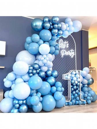Decoration balloons - Set baloane 108 piese nuante albastru