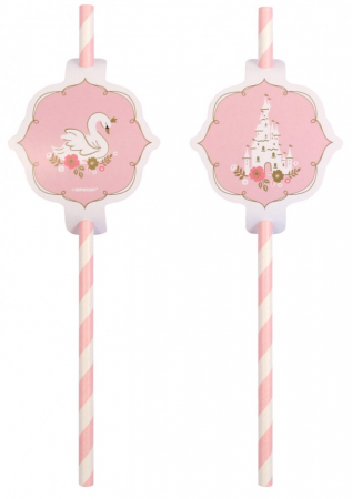 Straws - Paie de hartie Princess 8 buc