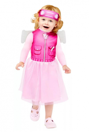 Costumes for kids - Costum Paw Patrol Skye cu banderola si aripi, Roz (Patrula Cățelușilor)