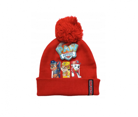 Caciula pentru copii Paw Patrol cu ciucure, Rosu, 100% Acril [1]