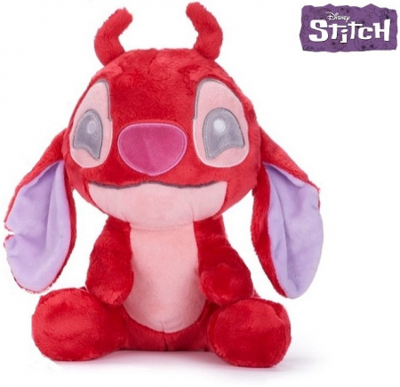 Plușuri - Jucarie din plus Disney Lilo & Stitch Snuggletime Leroy 23cm, Rosu, 3+ ani