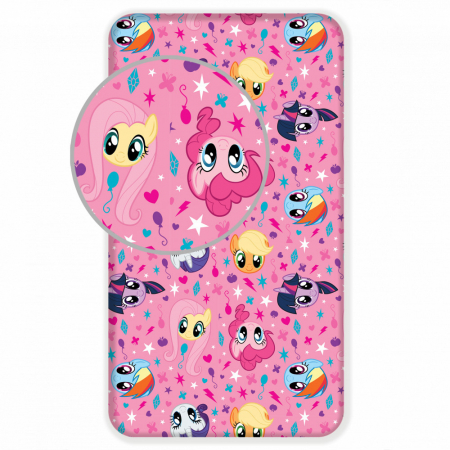 Bedsheet - Cearceaf  My Little Pony cu margini elastice, roz, 100% bumbac, 90x200 cm+25cm