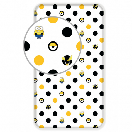 Bedsheet - Cearceaf pat pentru copii Minions Banana din bumbac 100%, 90x200cm, Multicolor