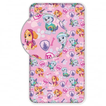 Bedroom - Cearceaf Paw patrol cu margini elastice, multicolor, 100% bumbac, 90x200 cm+25cm