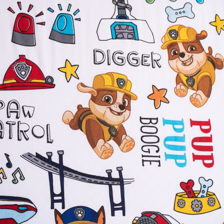 Cearceaf Paw patrol cu margini elastice, multicolor, 100% bumbac, 90x200 cm+25cm [2]