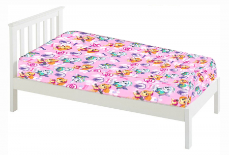 Cearceaf Paw patrol cu margini elastice, multicolor, 100% bumbac, 90x200 cm+25cm [1]