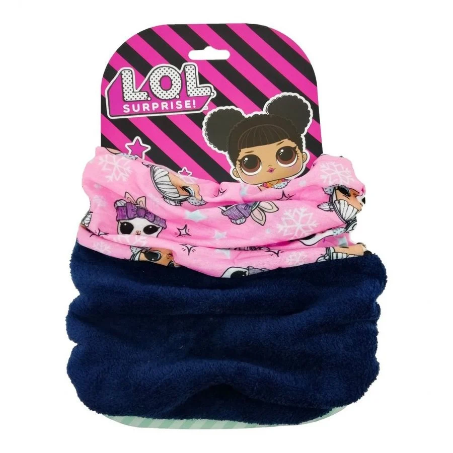 Esarfa pentru copii, LOL Surprise,  Poliester, Multicolor, fleece circular, tip guler reversibil. [1]