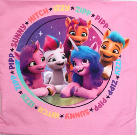 Fata de pernă My Little Pony Friends 40x40 cm, 100% Poliester, Inchidere cu Fermoar [1]