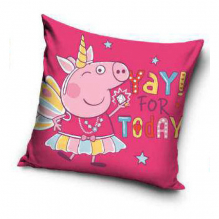 Bedroom - Fata de perna Purcelușa Peppa Pig YAY For Today 40x40 cm, 100% Poliester