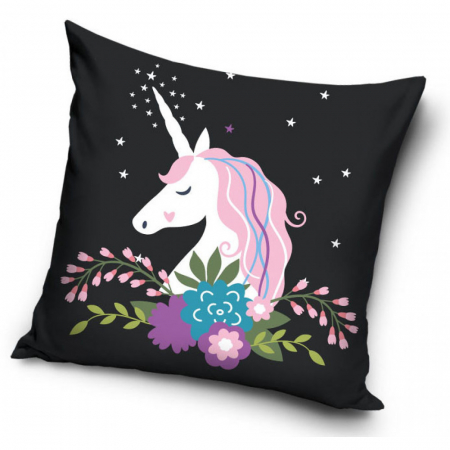 Bedroom - Fata de pernă Unicorn 40x40 cm, 100% Poliester, Inchidere cu Fermoar