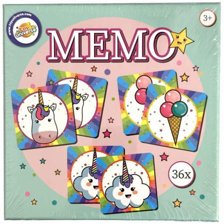 Jucării - Joc de memorie MEMO Rainbow, 36 piese, 17x17cm, 3+ ani