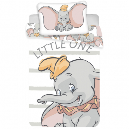 Duvet cover - Lenjerie de pat Disney Dumbo, 2 Piese, 100x135cm, 40x60cm, 100% Bumbac