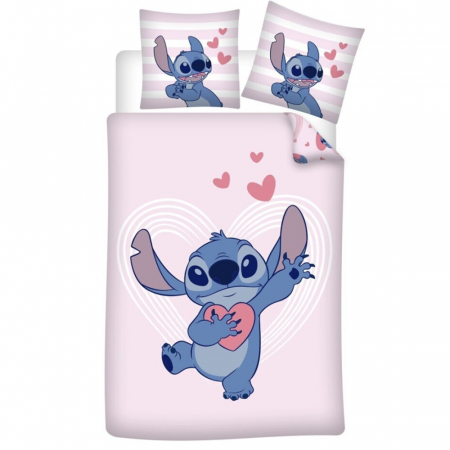 Duvet cover - Lenjerie de pat Disney Lilo and Stitch, 2 Piese, 140×200 cm, 70×90 cm, 100% Bumbac