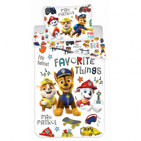 Bedroom - Lenjerie de pat Paw Patrol in City, 2 Piese, 135×200cm, 80×80 cm, 100% Bumbac