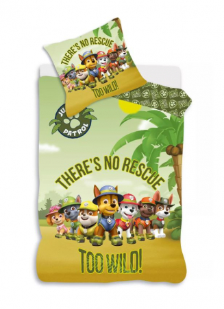 Bedroom - Lenjerie de pat Paw Patrol Jungle Wild, 2 Piese, 100×135 cm, 40×60 cm  100% Bumbac